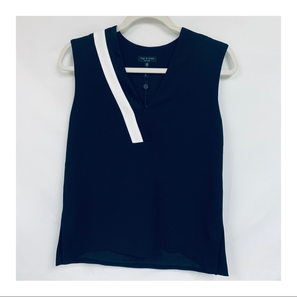 rag & bone Lodwick Top black white design size XS - Picture 3 of 8